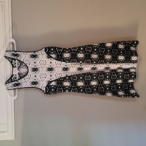 NWT Fit & Flare Stretchy Black and White Dress